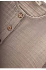 Muslin Short Sleeve Shorts Set for 2-7 Years Beige