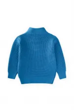 Pull zippé en maille Thessaloniki, 2-11 ans, bleu