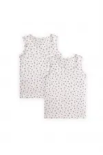 Débardeur deux pièces à larges bretelles, 2-11 ans, blanc cassé, bleu marine, motif floral