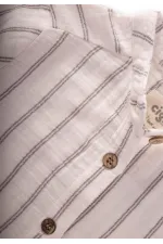 Müslin Gömlek 2-10 Yaş Siyah Çift Çizgili