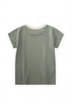 T-shirt imprimé palmiers vert pour enfants de 2 à 8 ans