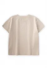 Basic Fitilli T-Shırt 1-5 Yaş Açık Bej