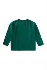 Sloganlı Uzun Kollu T-Shirt 2-10 Yaş Yeşil