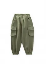 Gabardin Kargo Pantolon 2-7 Yaş Haki Yeşil