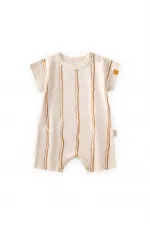 Barboteuse rayée jaune moutarde 0-3 ans