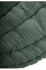 Tapis d'éveil bébé en mousseline à motif feuilles (lavé) kaki