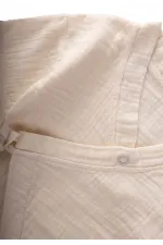 Organic Kruvaze Müslin Tulum 0-9 Ay Naturel