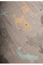 Bavoir en mousseline triple épaisseur 20 x 30 cm, motif animal beige
