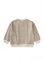 Striped Karyoka Detail Seasonal Sweatshirt 2-12 Years Olive