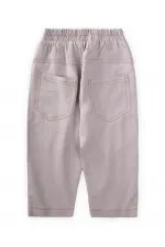 Dizi Kapaklı Keten Pantolon 2-7 Yaş A gri