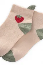 Chaussettes pour enfants à motif fraise 5-12 ans Kum-Çağla