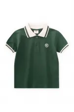 Polo Neck T-Shirt 2-10 Years Old Khaki Green