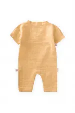 Salopettes en mousseline biologique à double boutonnage, robes d'été 0-9 mois