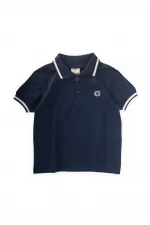 Polo brodé bleu marine, 2-10 ans