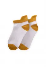 Chaussons et chaussettes pour enfants de 5 à 12 ans, bout et talon colorés, jaune moutarde