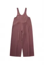 Roba Komple Nakışlı Keten Salopet 2-7 Yaş Mürdüm