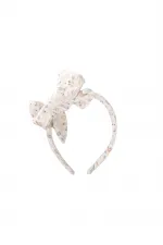 Couronne à grand nœud avec motif floral menthe