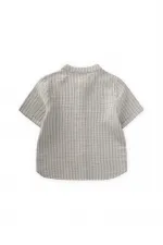 Chemise en mousseline bleue à double rayures, 2-10 ans
