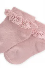 Dantalli Bebe patik Çorabı 0-4 Yaş Pudra