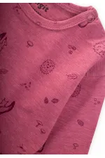 T-shirt à manches longues à motifs prune pour enfant de 0 à 3 ans
