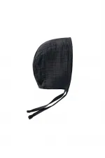 Tie-Up Baby Muslin Hat 0-2 years Anthracite Tie-Up Baby Muslin Hat 0-2 years Anthracite