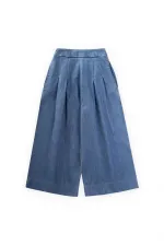 Geniş Paça Kot Pantolon 4-12 Yaş Mavi