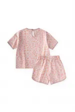 Patterned Oversize Shorts Set, Ages 1-7, Beige