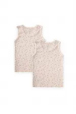 Débardeur deux pièces à larges bretelles, 2-11 ans, écru, lilas, motif floral