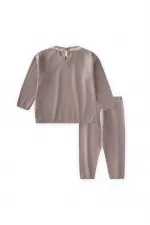 Lace-trimmed Long-Sleeved Seasonal Set for 0-3 Years, Mink