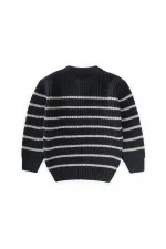 Çizgili Triko Kazak 2-8 Yaş Antrasit