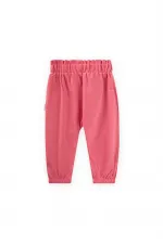 Pantalon harem en velours pour bébé, 0-3 ans, corail