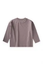 T-shirt à manches longues avec slogan, 2-10 ans, couleur cuivre.