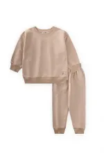 Survêtement basique beige pour enfant de 2 à 7 ans