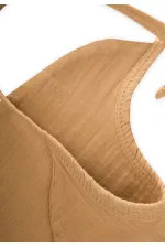 Organik Müslin Mama Önlüğü Hardal Sarı