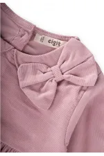 Kadife Elbise 1-8 Yaş Pudra Pembe