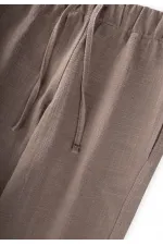 Keten Boyfriend Pantolon 2-10 Yaş Vizon