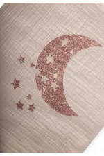 Couverture naturelle à motif lune 90x100 cm, imprimé cuivre