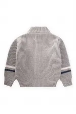 Gilet en maille à fermeture éclair pour enfants de 2 à 9 ans, gris