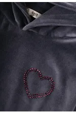 Ensemble sweat-shirt à capuche en velours, tailles 2 à 8 ans, gris