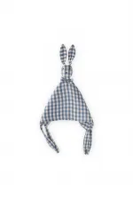 Compagnon de sommeil en mousseline de lapin (lavé) 40x40 cm à carreaux indigo