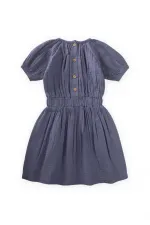 Organik Rustik Kız Elbise 2-9 Yaş Füme