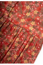 Çiçek Desenli Viskon Elbise 2-10 Yaş Yavruağzı