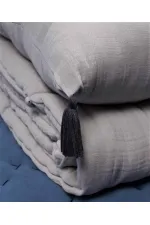 Müslin Bebek Yatak Koruma Yastık Seti (Yıkanmıştır) 32X180 cm +/- 2 cm Gri