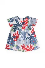 Robe fluide à motifs, 1 à 8 ans, bleue
