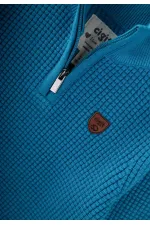 Pull Selanik Knitwear à fermeture éclair, turquoise, 2-11 ans