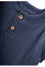 Ribbed Romper 0-3 Years Navy Blue