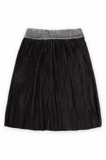 Piliseli Sim Lastik Detaylı Etek 2-7 Yaş Siyah