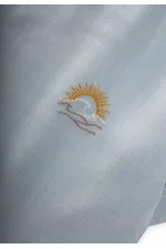 Sun Embroidered Linen Blouse 2-7 Years Old Blue