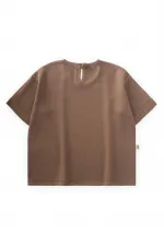 Sun Embroidered Linen Blouse 2-7 Years Old Caramel