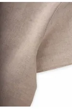 Yarım Patlı Keten Bluz 2-7 Yaş Naturel